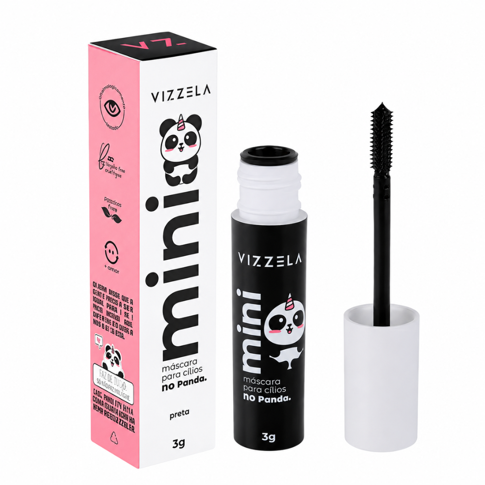 Mini Máscara de Cílios No Panda Preta - Vizzela